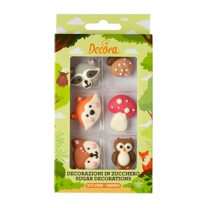 Decor Sugar - Forest Animals R 3.5 and 4 cm, 6 patterns, 6 pcs - Img 1
