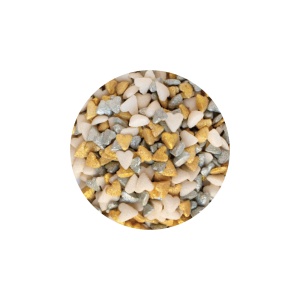 Decor Zahar Inimioare Mixt Alb, Argintiu, Auriu, 80 gr