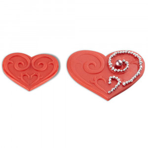 Decorated Heart - Plastic Cutters with Extractor Ø 4 - 6 cm, Set 2 pcs - Img 2
