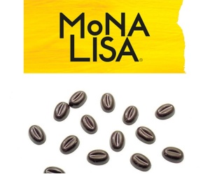 Decoratiuni Ciocolata Neagra cu Cafea, Boabe de Cafea 3D Mona Lisa, 1 kg - Img 1