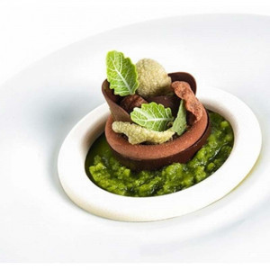 Decoratiuni de Ciocolata Dobla Frunza Curbata Verde fara E171, 3.3x1.9 cm, 120 gr, 144 Buc - Img 4