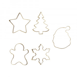 Decupatoare Plastic Craciun - Stea, Gingerman, Mos Craciun, Brad, Fulg Nea, 5 buc - Img 3