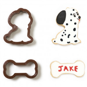 Dog and Bones - Plastic Cutters Ø 7.5 and 8.5 x H 2.2 cm, Set 2 pcs - Img 1