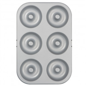Donut Tray Donuts, Gogosi - 6 cavities Ø 7.5 x H 2.3 cm, Non-stick Metal - Img 1