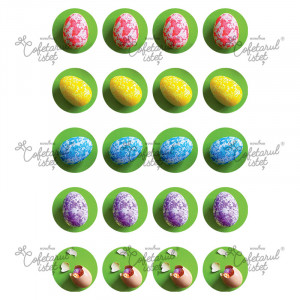 Easter printed wafer Model 9, 20 decorations Ø 4.5 cm, A4 - Confectioner Istet