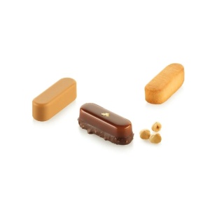 Eclair XS 14 szilikonforma, 5,5 x 1,7 x H 1,7 cm, 20 üreg x 14 ml, 5,5 x 1,7 x H 1,7 cm, 20 üreg x 14 ml