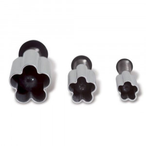 Flori Mici - Decupatoare Inox cu Extractor Ø 0.7 - 1.3 cm, Set 3 Buc - Img 1