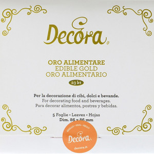 Foite Aur Alimentar 23 kt, 8.6 x 8.6 cm, 5 buc - Img 2