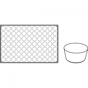 Forma Pavoflex 60x40cm Petit Four Ø4xh2cm, 77 cavitati, 22 ml - Img 2