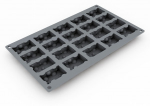 Forma Silicon Gourmand Gruyere 5 x 3.1 x H 1.8 cm, 20 cavitati, 22 ml - Img 2