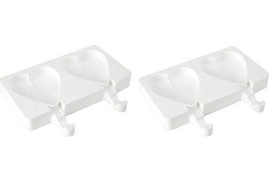 Forma Silicon Inghetata Heart IC GEL03, 2 forme x 2 cav. 9.1 x 8.5 x H 2.3 cm, 96 ml, 50 bastonase - Img 2