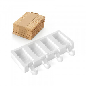 Forma Silicon Inghetata Mini Tango GEL04M, 4 cavitati x 9.1 x 8.5 x H 2.3 cm, 36 ml, 50 bastonase - Img 2