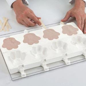 Forma Silicon Inghetata Paw, 2 forme silicon x 4 cav. 8.9 x 8.4 x H 2.4 cm, 98 ml, 50 bastonase - Img 6