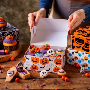 Halloween desszertes dobozok 18 x 13,5 x H 7,5 cm, 24 db - Img 2
