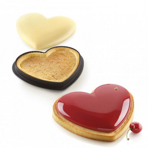 Heart Tart Set 20.5 x 19 x H 2 cm, 1 Microperforated Tin + Silicon Tin 460 ml - Img 2