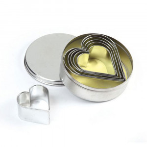 Inima - Stainless Steel Cutters Ø 4 - 8 x H 2 cm, Box 6 pcs