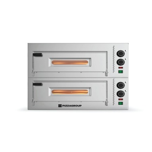 Kompakt pizzasütő, 2 x sütőkamra, 1 x Ø45 cm/kamra, hőmérséklet 450⁰C, modell M50/13-B, Pizza Group