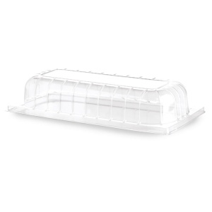 Kupolás fedő, 36 x 16,5 x H 6 cm, átlátszó, 135 db-os készlet