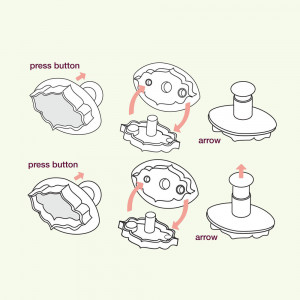 Lace or Square Decor Ø 4.5 and 6 cm - Plastic Cutters with Puller, Set 2 pcs - Img 4