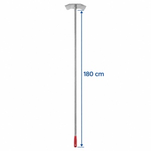 Lopata pentru Cenusa si Jar, Otel Inox 28 x 8 cm, Maner 180 cm Rosu