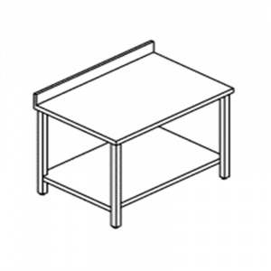 Masa de Lucru Inox cu Rebord si Polita Inferioara 180 x 70 x H 85/90 cm - Img 3
