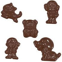 *Matrita Plastic Decoruri/Produse Ciocolata, Figurine, 5 Subiecte Diferite