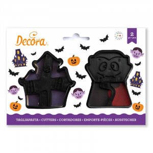 Műanyag Halloween kivágók - Vámpír ház R 8 x H 2,2 cm, 2 db - Img 1