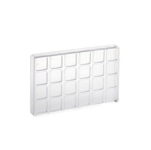 Napolitain Chocolate 3,2 x 3,2 x H 0,4 cm - поликарбонатна форма за линии, 24 кухини, 5 gr - Img 2