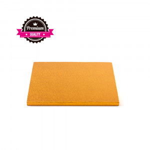 Négyzet alakú narancssárga tortaforma, 15 x 15 x H 1,2 cm