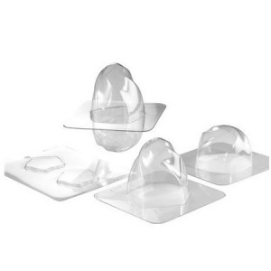 Oua 3D Ø 11,5 x H 18,5 cm - 2 db-os készlet Matrite műanyag csokoládé - Img 3