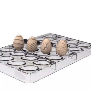 Oua Ciocolata 4 x 2,8 x H 1,4 cm - Kit Matrita Titan 24 üreg + 4 formák Decor Model Paste