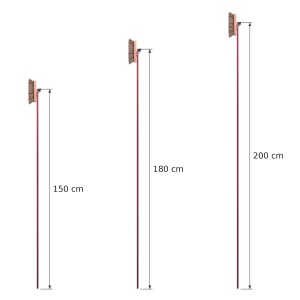 Oven Brush, 22.5 cm with Natural Bristles and Scraper, 200 cm Red Aluminium Handle - Img 3