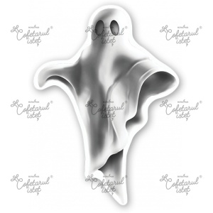 Pasta Zahar imprimate Halloween - Set 16 Decoruri Decupate Fantoma Ø 6 cm - Cofetarul Istet - Img 2