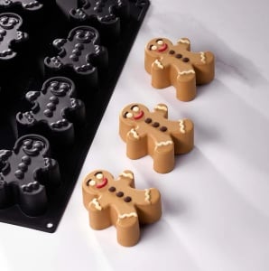 Pavoflex mould, 30 x 40 cm, Gingerman, 12 cavities, 8.5 x 6.9 x H 3.5 cm, 120 ml - Img 1