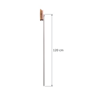 Perie Vatra Cuptor, 18 cm cu Fire Alama, Maner Aluminiu Netratat 120 cm