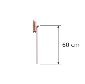 Perie Vatra Cuptor, 18 cm cu Fire Alama si Razuitor, Maner Aluminiu 60 cm Rosu