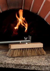 Pizza Oven Brush with Brass Brushes and Scraper, 22,5 cm, 150 cm Handle Black - Img 2
