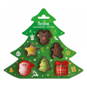 Plastic Christmas Cutters R 3 - 4 x H 2.2 cm, 6 pcs - Img 1