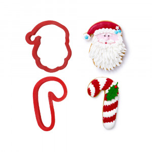 Plastic Christmas Cutters - Santa's Head and Candy, R 8 - 8.5 x H 2.2 cm, 2 pcs - Img 3