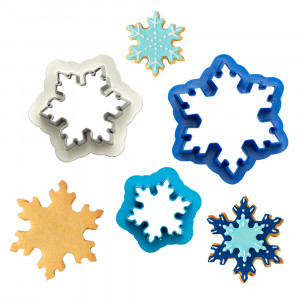 Plastic Cutters Christmas - Snowflakes, Ø 7, 5, 4 x H 2 cm, 3 pieces - Img 3