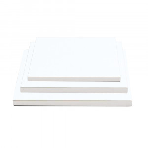 Platou Tort Patrat Alb Satinat, 25 x 25 x H 1.2 cm - Img 2