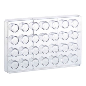 Polycarbonate mould 28 Praline Thimble 11.5 gr, Ø 2.3 x H 2.85 cm, 27.5x17.5 cm, 11.5 gr - Img 2