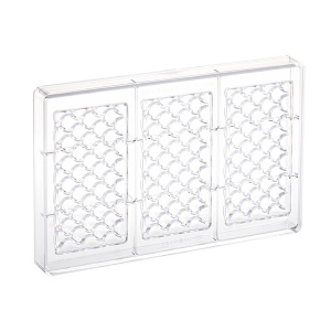 Polycarbonate mould 3 bars Chocolate Bubbles, 17. 5x 27.5 x H 2.6 cm, 80 gr - Img 2