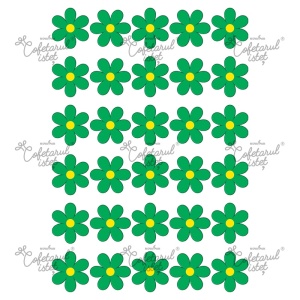 Printed Sugar Paste Flowers Model 16, 30 Decorations Ø 4 cm, A4 - Confectioner Istet