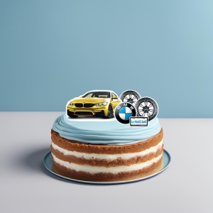 Printed Sugar Paste For Him Model 8 BMW, 11 Decorations Ø 3.5 - 12 cm, A4 - Confectioner Istet - Img 2