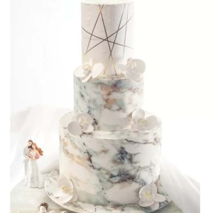Printed Sugar Paste, Wedding ArtDeco Maromorat, 60x41 cm, Set of 4 pieces - Img 2