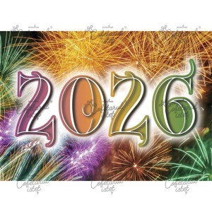 Printed Wafer Festive - New Year's Eve Model 2, A4 - Confectioner Istet