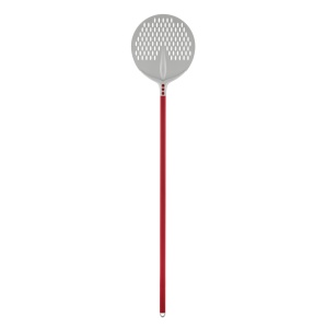 Professional Round Perforated Pizza Scoop Tulip, Anodised Aluminium Ø 33 cm, Handle 120 cm