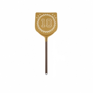 Professional Square Perforated Pizza Scoop Model 10 Gold, Anodised Aluminium 33x33 cm, Handle 60 cm - Img 1
