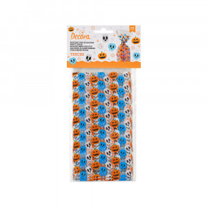 Pungi S cu Baza, Celofan cu Model Haloween, 12.5 x 3 x H 24 cm, Set 20 Buc - Img 1